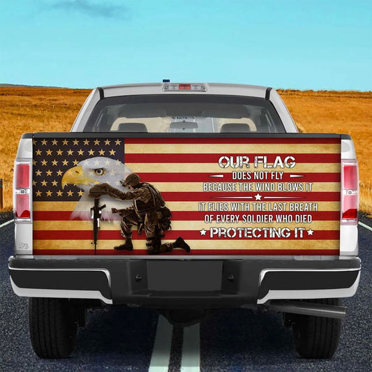 Military Car Wrap, America Veteran Wrap Protecting Our Flag Wrap America Flag Tailgate Wrap Patriot Car Decoration