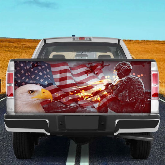 Military Car Wrap, America Veterans Wrap America Fighting Wrap Warriors Tailgate Wrap Patriot Car Decoration