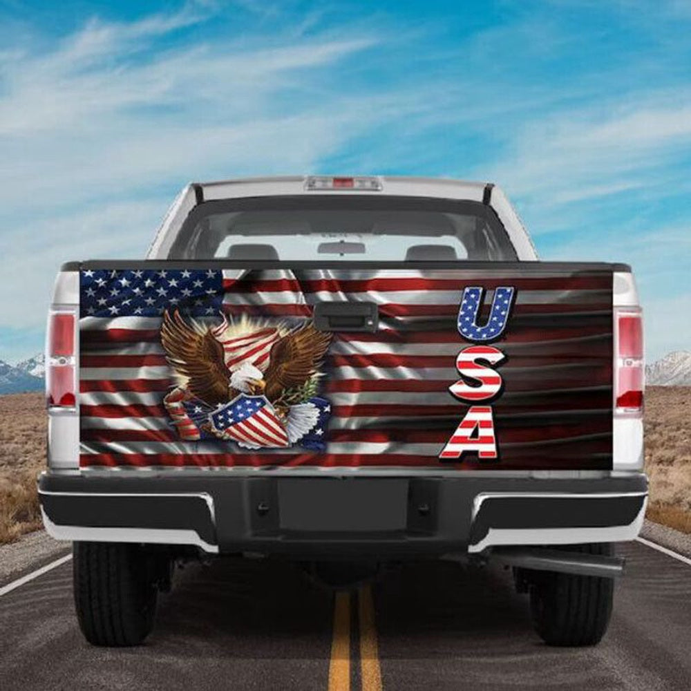 Military Car Wrap, American Eagle Tailgate Wrap Usa Truck Decoration Happy Independence Day 4th Of July