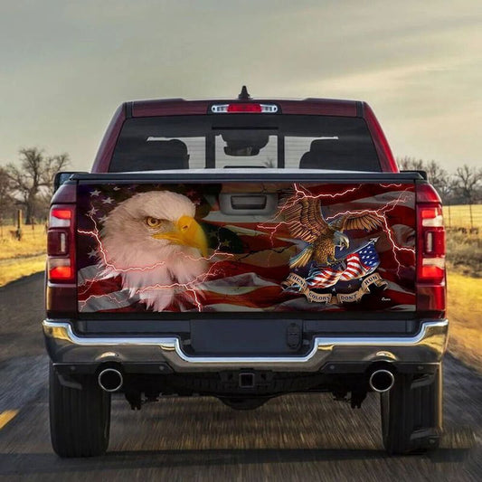 Military Car Wrap, American Eagle Truck Tailgate Wrap Veteran These Color Don't Run Memorial Day Freedom Day Gift