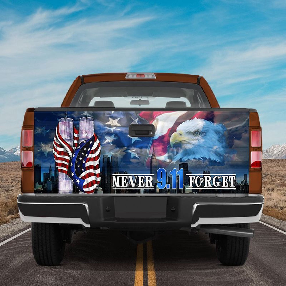 Military Car Wrap, American Flag 911 Never Forget Tailgate Wrap American Eagle Tailgate Graphic Patriots Gifts