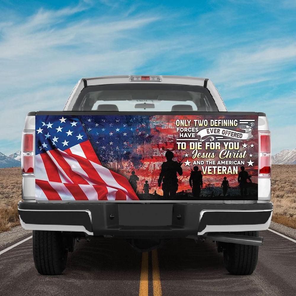 Military Car Wrap, American Flag Veteran Only Two Defining American Flag Tailgate Wrap American Patriot Tailgate Decal