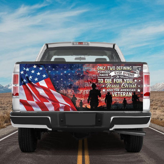 Military Car Wrap, American Flag Veteran Only Two Defining American Flag Tailgate Wrap American Patriot Tailgate Decal