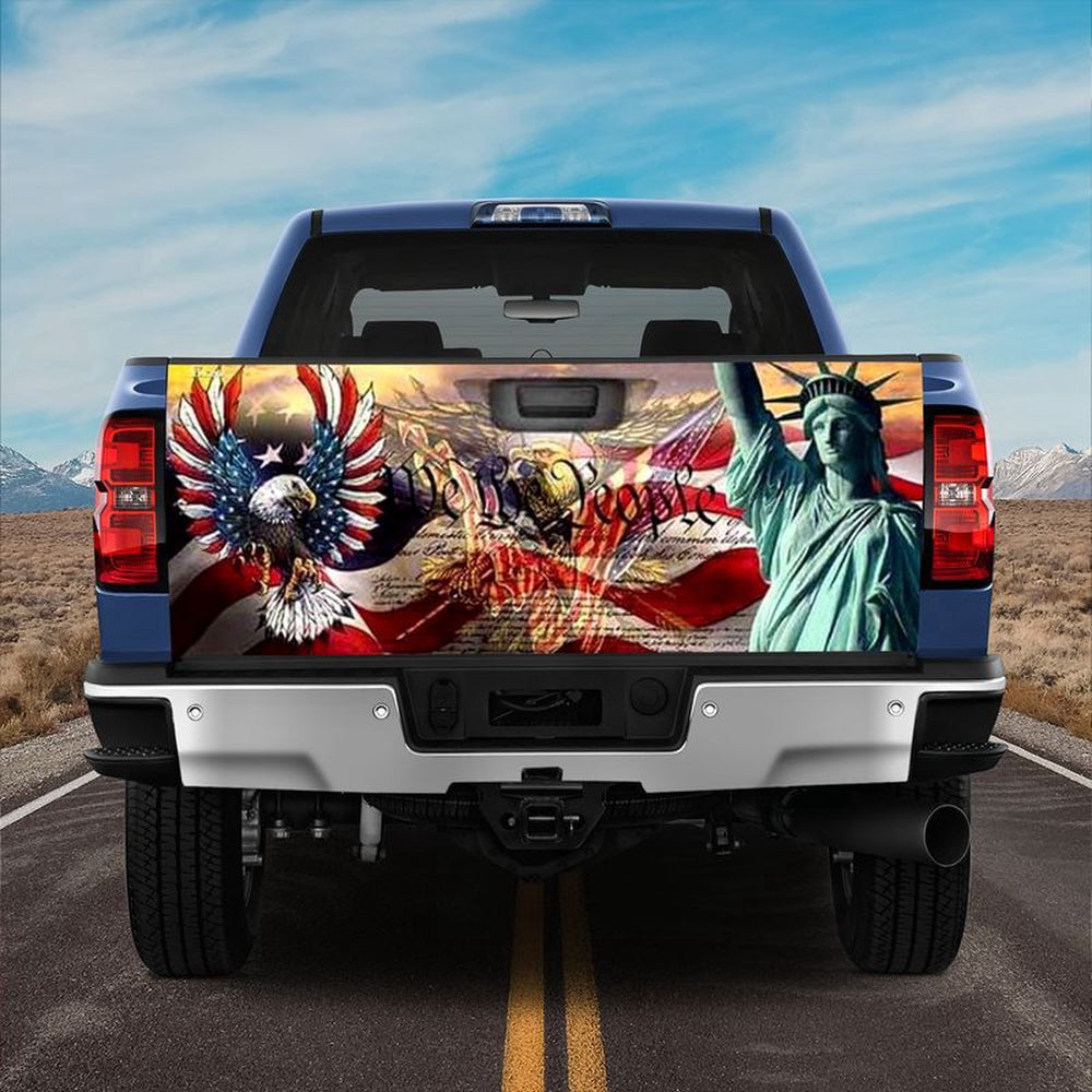 Military Car Wrap, American Patriot Eagl3 We The People Flag Tailgate Wrap Family Gift