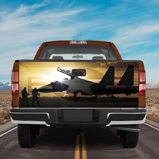 Military Car Wrap, American Soldier Aircraf Tailgate Wrap Vinyl Graphic Decal  American Patriot Sticker Tailgate