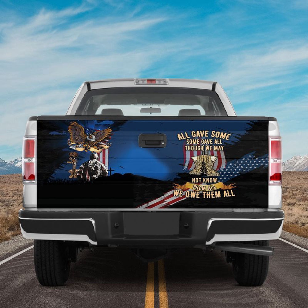 Military Car Wrap, American Veteran All Gave Some Tailgate Wrap Decal Veteran's Day Decor Dad Gift Grandpa Gift