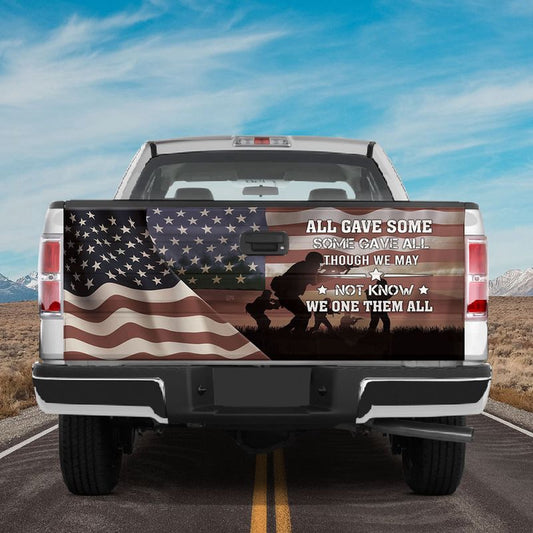 Military Car Wrap, American Veteran Memorial Day Tailgate Wrap Us Soldier Army Veteran Truck Decor Freedom Day Gift