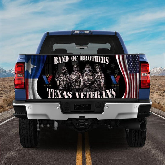 Military Car Wrap, Band Of Brothers Texas Veterans Truck Tailgate Decal Sticker Wrap Soldier Gift