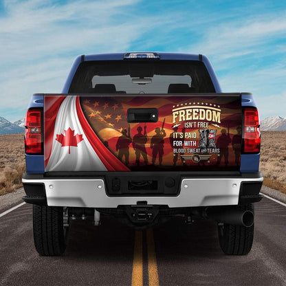 Military Car Wrap, Canada Veteran Freedom Isn't Free Tailgate Wrap Decal Memorial Day Remembrance Day Decor