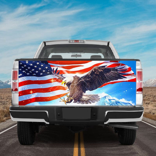 Military Car Wrap, Eagle America Flag Truck Tailgate Decal American Patriot Tailgate Decal Sticker American Lover Gift