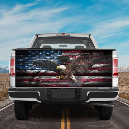 Military Car Wrap, Eagle American Printed Tailgate Wrap, Patriotic Day Truck Decor Fathers Day Gift