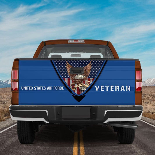 Military Car Wrap, Eagle Veteran Tailgate Vinyl Graphic Wrap American Flag Tailgate Wrap Veteran Honor The Title