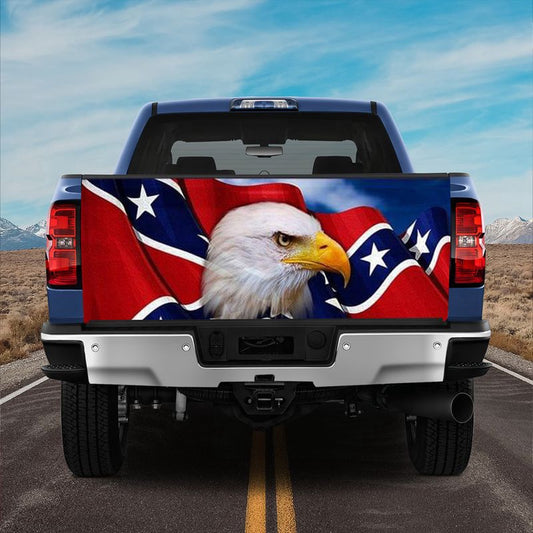Military Car Wrap, Heading Bird Portrait American Eagle Taligate Decal Father Car Decor
