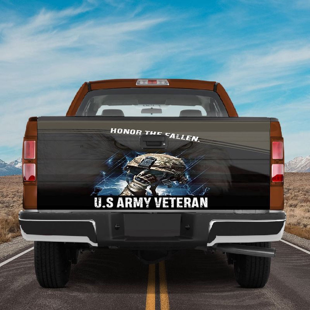 Military Car Wrap, Honor The Fallen Tailgate Wrap Us Army Veteran Truck Tailgate Decal Patriotic Car Accessories