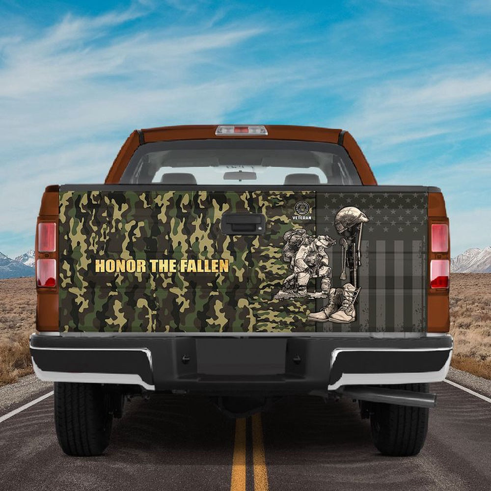 Military Car Wrap, Honor The Fallen Veteran American Tailgate Wrap Tailgate Decals For Trucks Veteran American Patriot