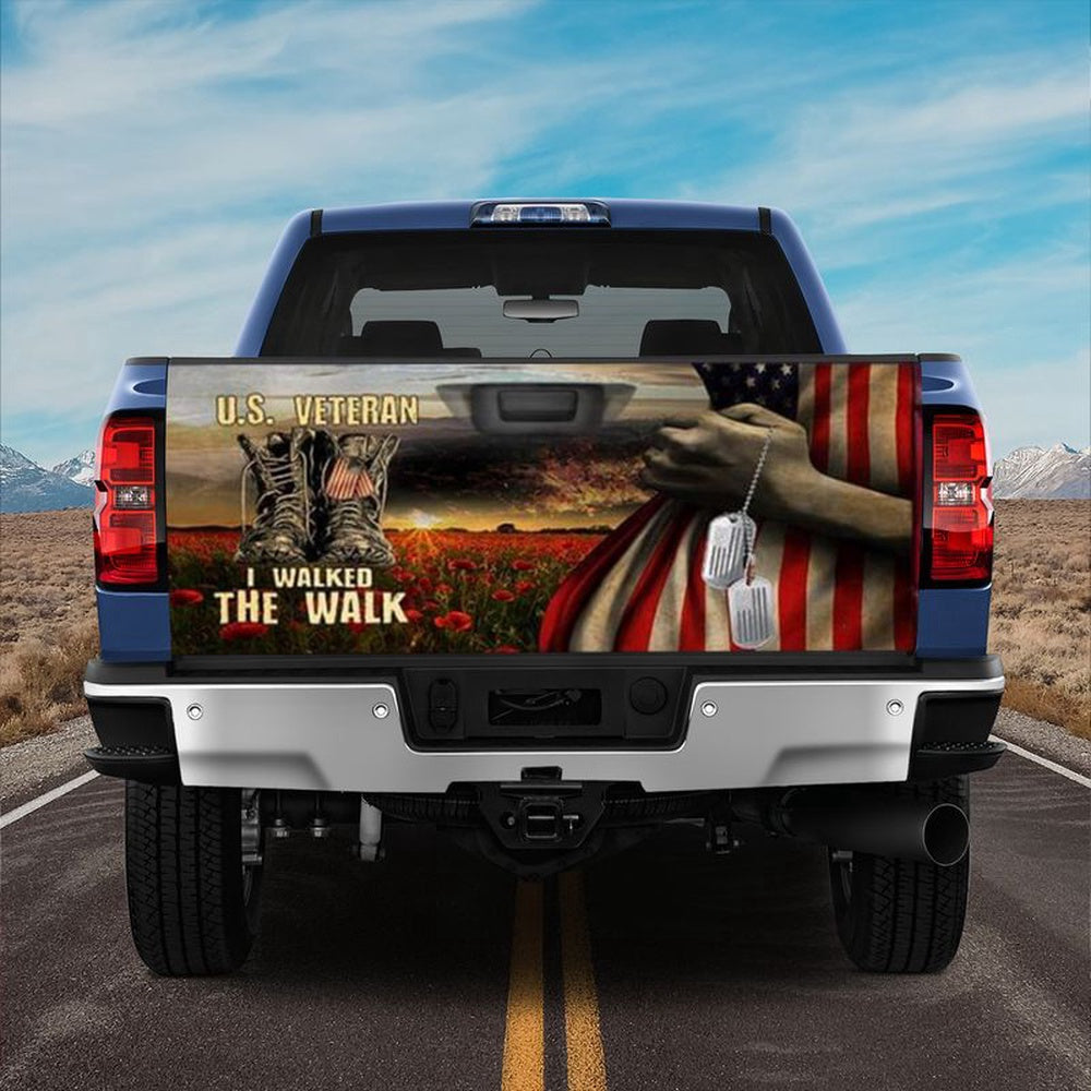 Military Car Wrap, I Walked The Walk Truck Tailgate Decal Veteran Memorial Day Rememberance