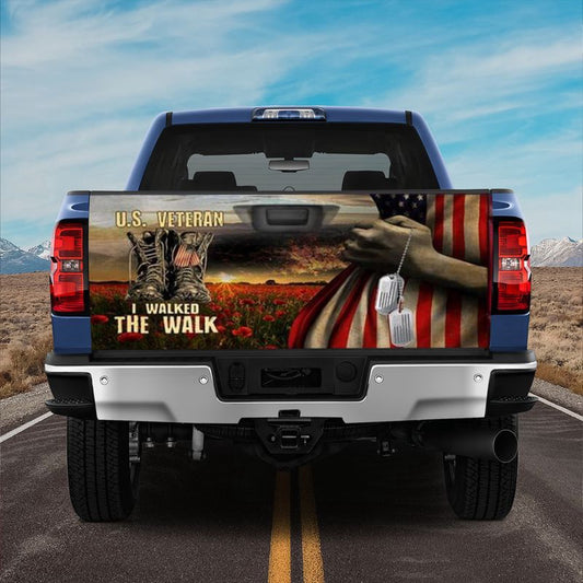 Military Car Wrap, I Walked The Walk Truck Tailgate Decal Veteran Memorial Day Rememberance