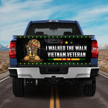 Military Car Wrap, I Walked The Walk Vietnam Vetern Truck Tailgate Decal Army Vetern Flag