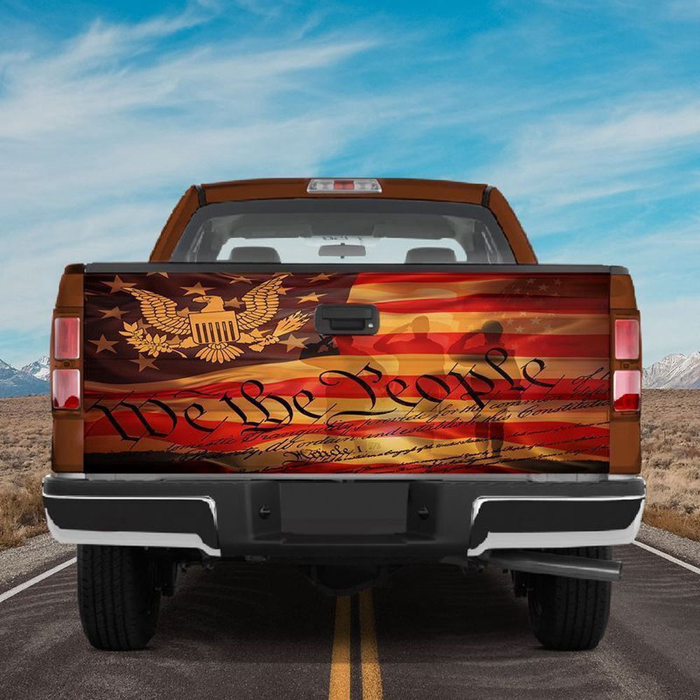 Military Car Wrap, Independence Day We The People American Flag Constitution Truck Tailgate Wrap Veteran Day Gifts