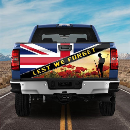 Military Car Wrap, Lest We Forget Treasure Family Patriot Taligate Wrap Car Decor