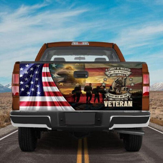 Military Car Wrap, Memorial Day Veteran Us Patriotic Truck Tailgate Decal Sticker Wrap Freedom Day Decor Gift For Daddy