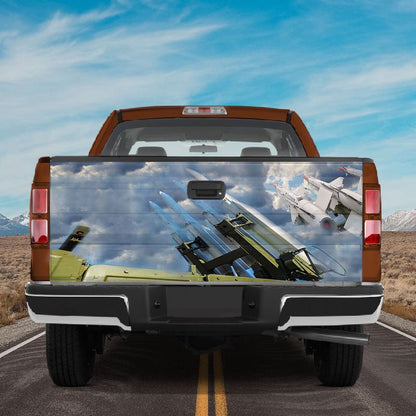 Military Car Wrap, Missiles Of The Air Defense System Tailgate Mural Ground To Air Self-propelled Truck Wraps Son Gift
