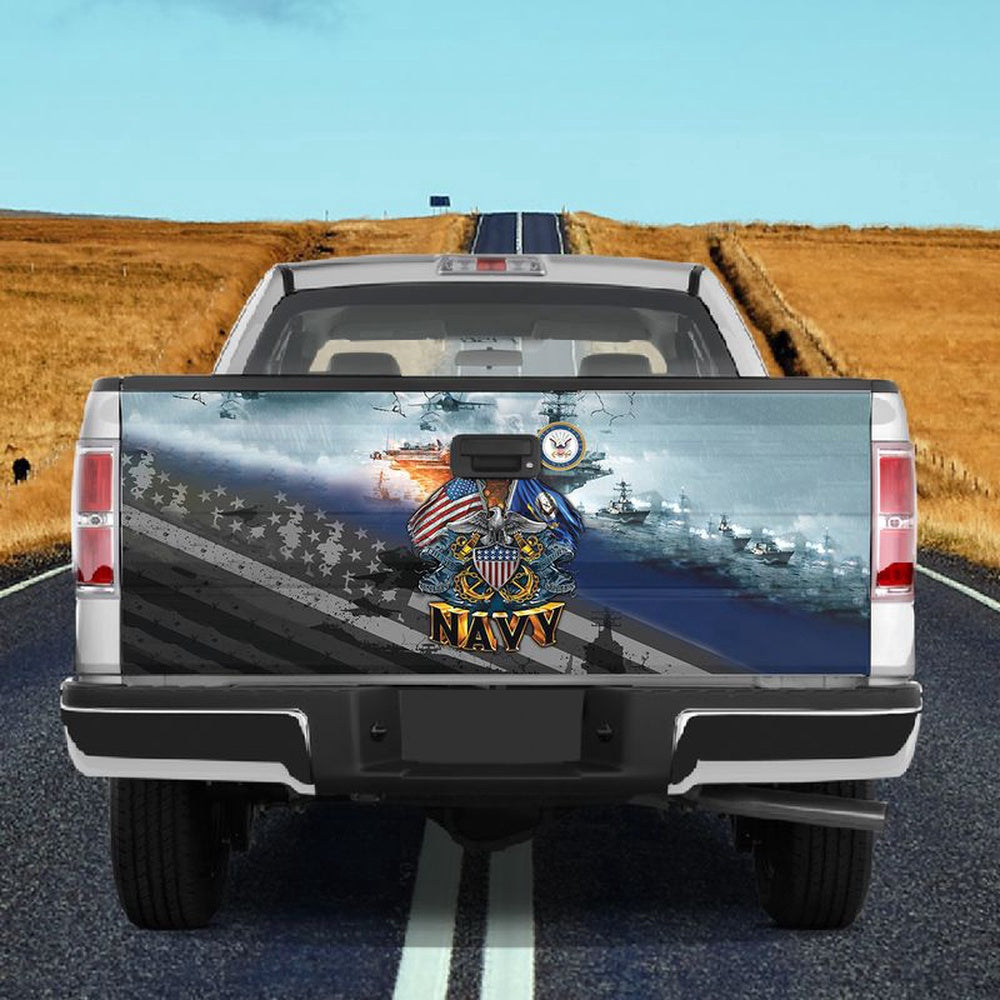 Military Car Wrap, Navy Symbol America Flag And Navy Flag  Us Navy Vetern Sticker Decor Car