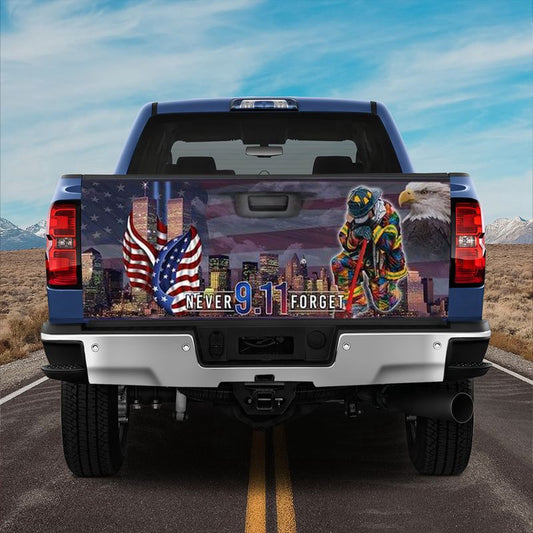 Military Car Wrap, Never Forget September 11th American Truck Tailgate Wrap Soldier Gift Idea