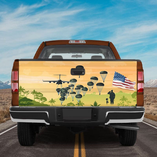 Military Car Wrap, Soldier Tailgate Wraps For Trucks American Air Force Rear Window Decals For Trucks Veteran Pride