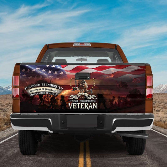 Military Car Wrap, Sweat Blood And Tears American Flag Tailgate Wrap American Veteran Truck Wrap Car Accessories