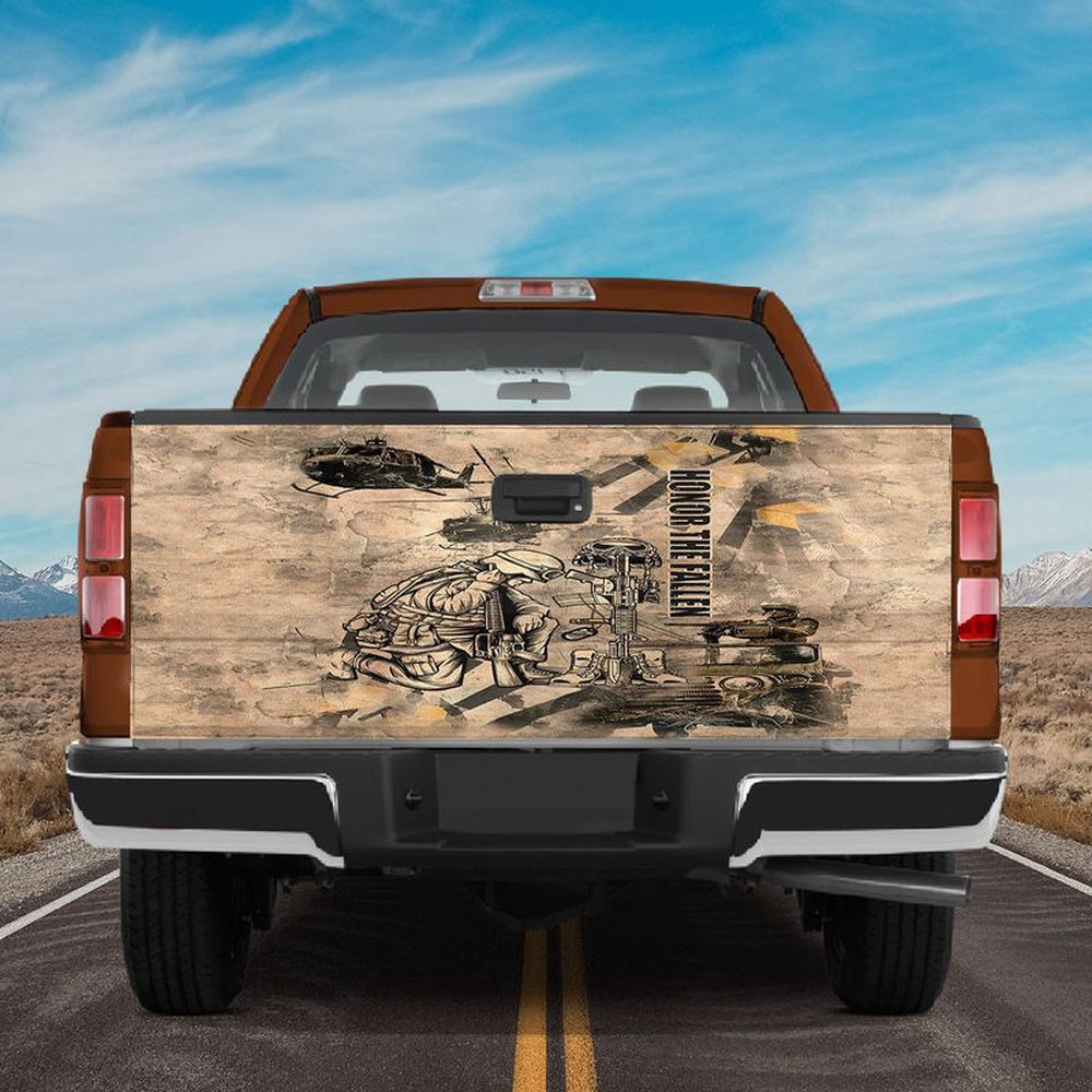 Military Car Wrap, Truck Tailgate Wrap American Honor The Fallen Truck Decal Graphics Veteran Tailgate Decals