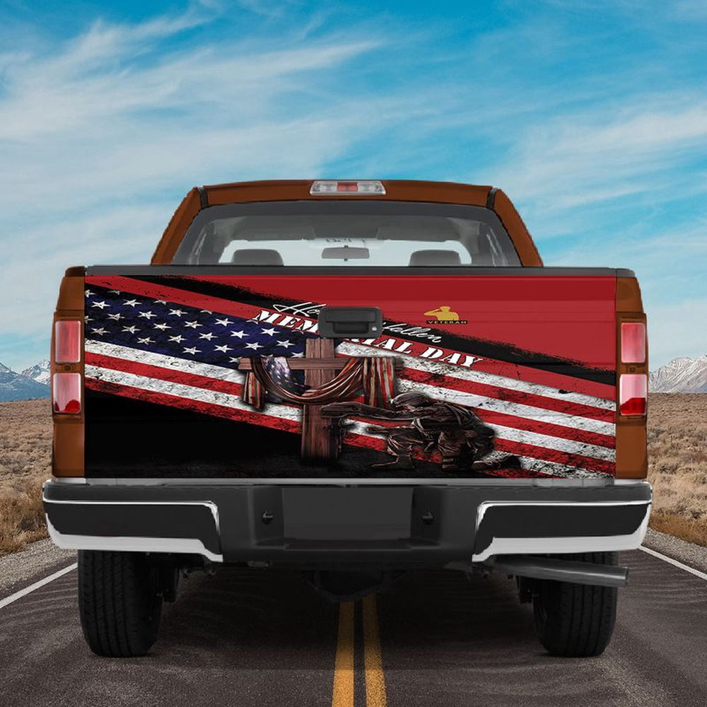 Military Car Wrap, Truck Tailgate Wrap American Veteran Honor The Fallen Memorial Day American Flag Tailgate Wrap