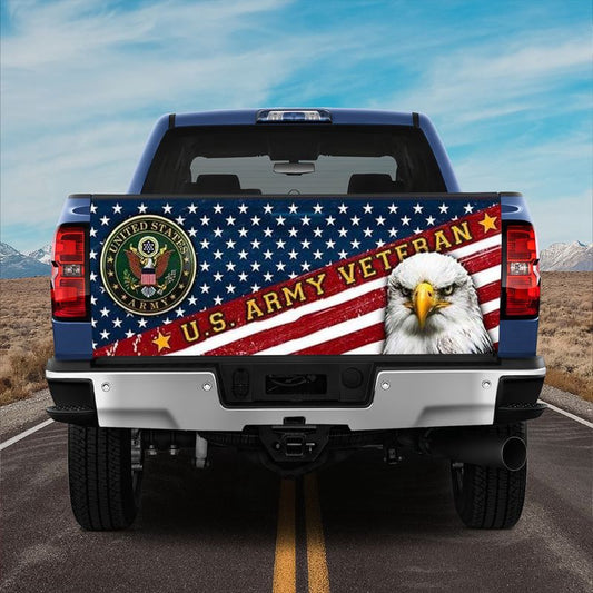 Military Car Wrap, U.s. Army Vetran Tailgate Decal Sticker Wrap Army Vetern Flag