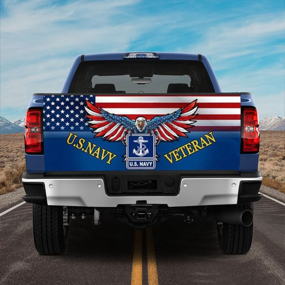 Military Car Wrap, U.s. Navy Vetran Truck Tailgate Decal Solder Holiday Gift Decor