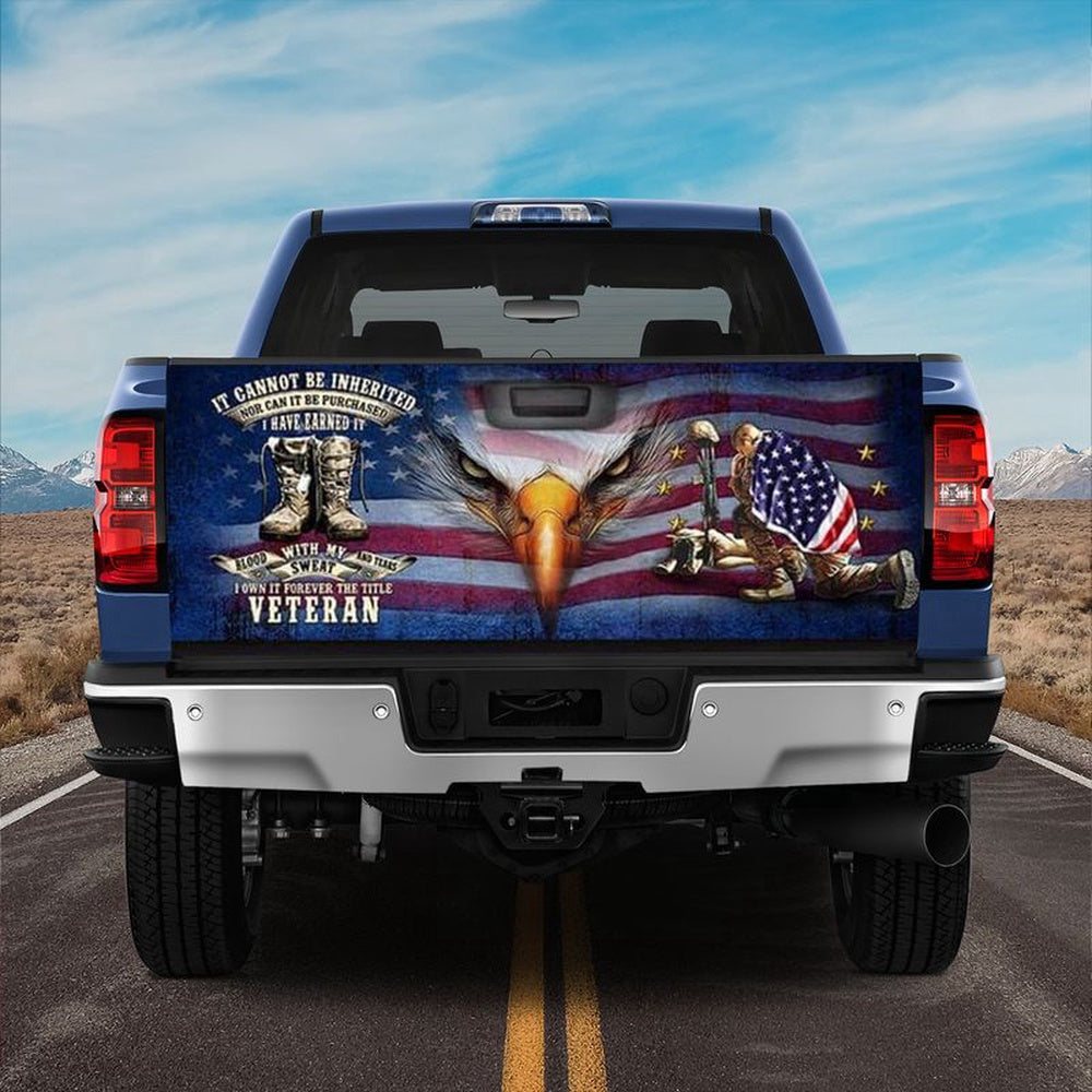 Military Car Wrap, U.s. Veteran American Eagle Truck Tailgate Grunge Usa Flag Forever The Title Veteran