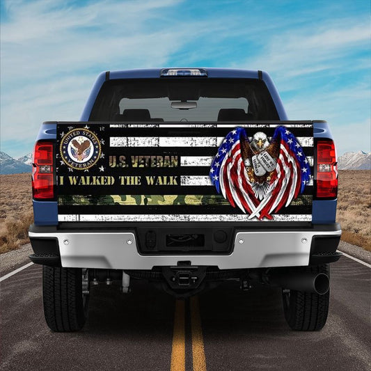 Military Car Wrap, U.s. Vetern I Walked The Walk Truck Tailgate Decal Sticker Wrap Decor Truck