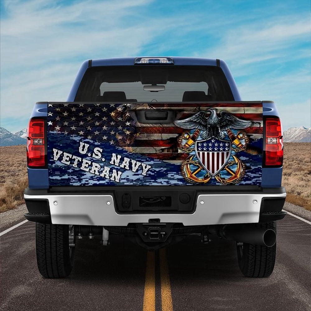 Military Car Wrap, U.s Navy Vetean Truck Tailgate Decal Vetern Recognition Christmas Gift