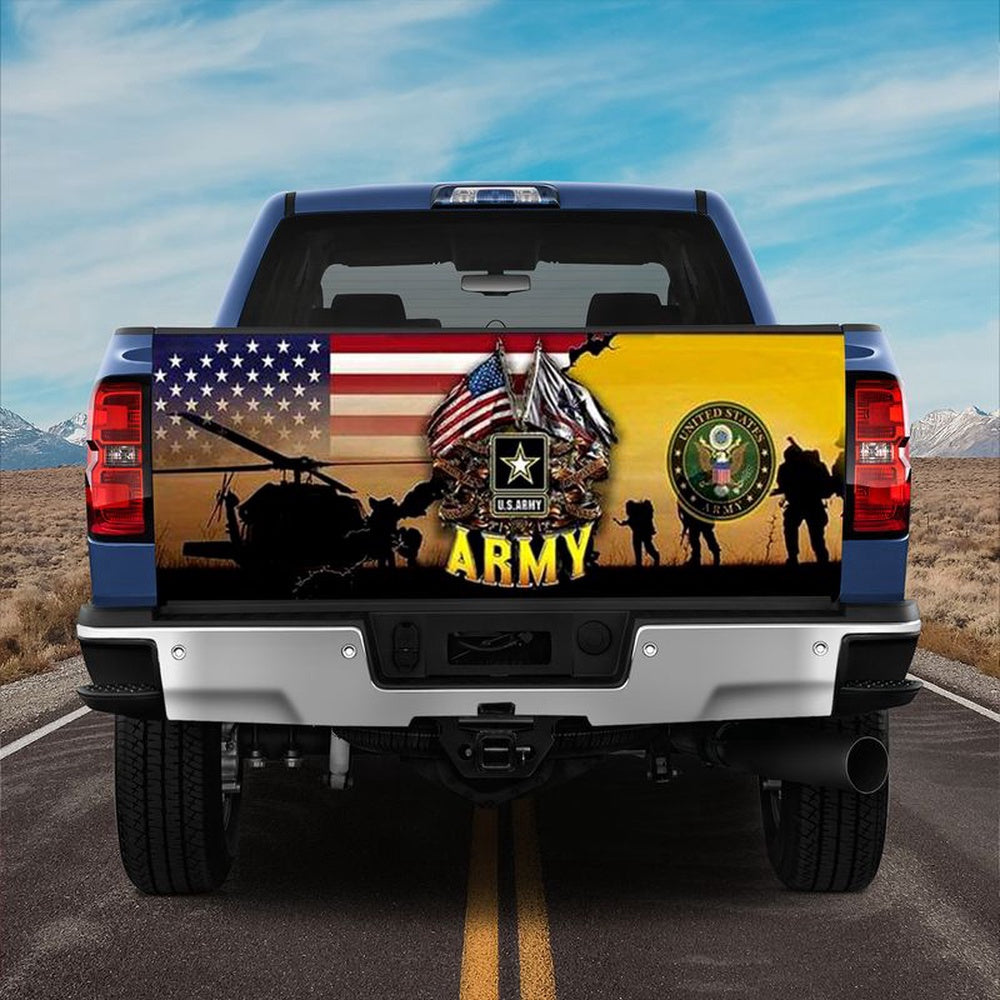 Military Car Wrap, United States Amy Truck Tailgate Decal Soldier Helicopter Gift Idea