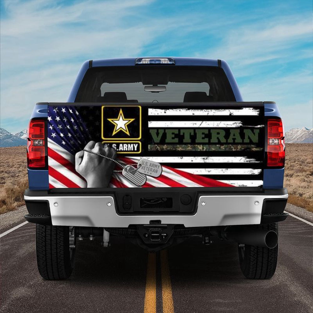 Military Car Wrap, United States Amy Vetran Truck Tailgate Decal Soldier Dad Gift Idea