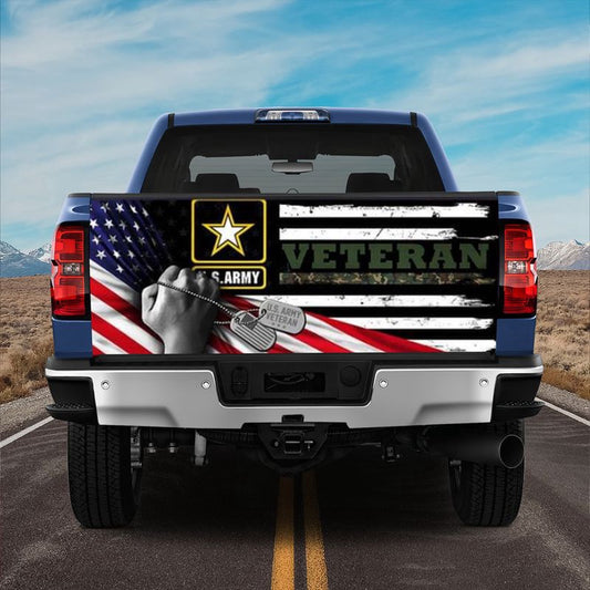 Military Car Wrap, United States Amy Vetran Truck Tailgate Decal Soldier Dad Gift Idea