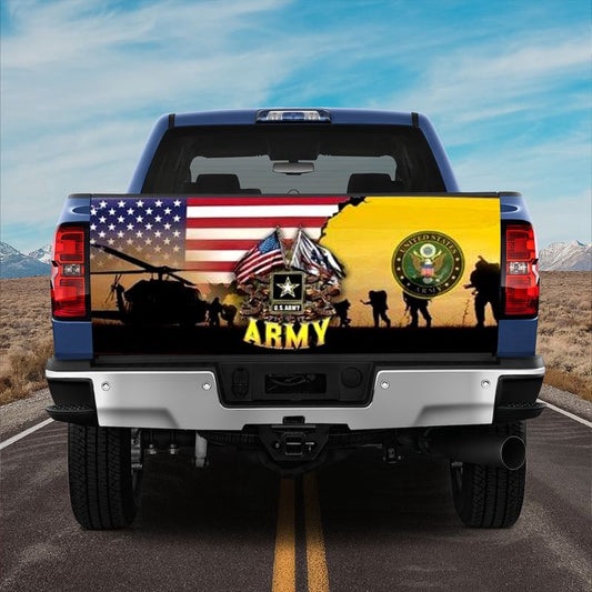 Military Car Wrap, United States Army Truck Tailgate Decal A Vetern Never Ends