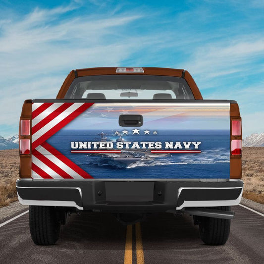 Military Car Wrap, United States Navy Print Tailgate Wraps For Trucks Veteran Gift Warship Tailgate Mural