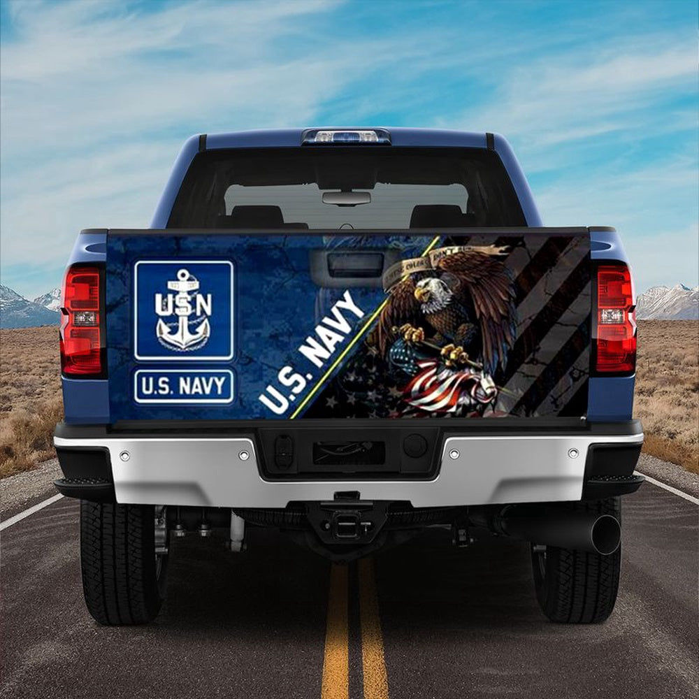 Military Car Wrap, United States Navy Warrior Truck Tailgate Decal Eagl Freedom Symbol Land