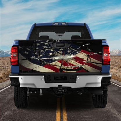 Military Car Wrap, United States Truck Tailgate Decal Sticker Wrap Soldier Patriotic Day Gift