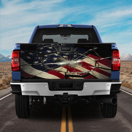 Military Car Wrap, United States Truck Tailgate Decal Sticker Wrap Soldier Patriotic Day Gift