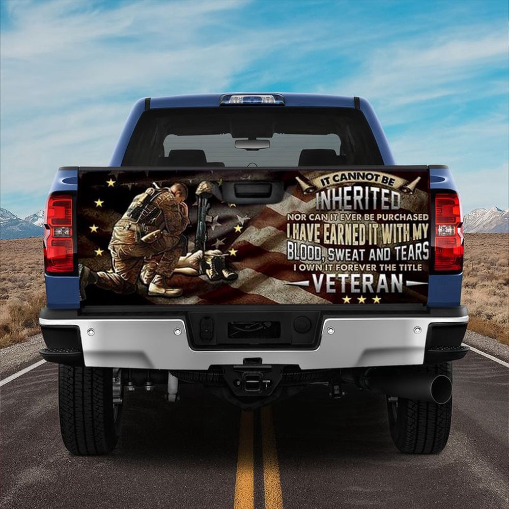 Military Car Wrap, United States Vetran Truck Tailgate Decal Soldier Quote Gift Idea