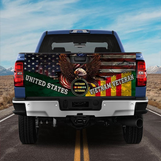 Military Car Wrap, United States Vietnam Vetran Truck Tailgate Wrap Soldier Dad Grandpa Gift