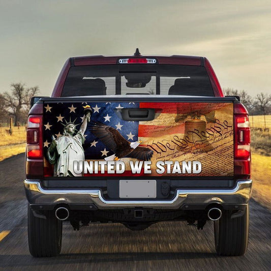 Military Car Wrap, United We Stand We The People Truck Tailgate Decal American Eagle Statue Of Liberty Decal Sticker Patriot Gift
