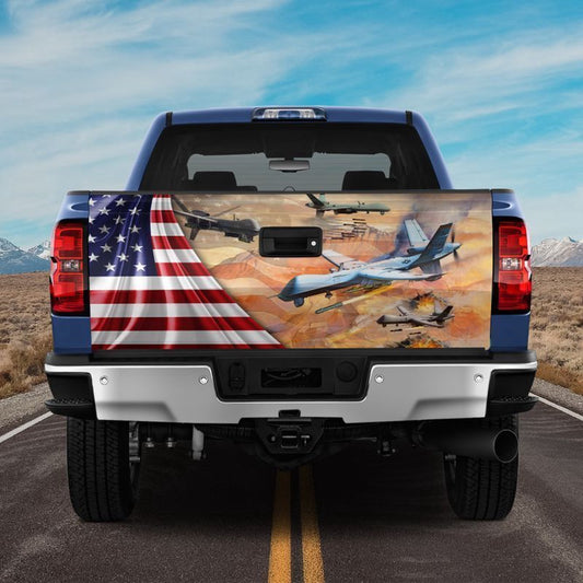 Military Car Wrap, Us Air Force General Atomics Mq-9 Reaper Tailgate Wrap Air Force Military Decal Sticker Patriot Gift