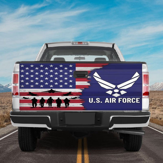 Military Car Wrap, Us Air Force Veteran Soldier Tailgate Wrap Decal Truck Decoration Patriot Gift Grandpa Daddy Gift